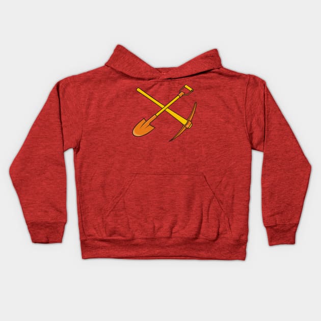 Pickaxe and Shovel Kids Hoodie by sifis